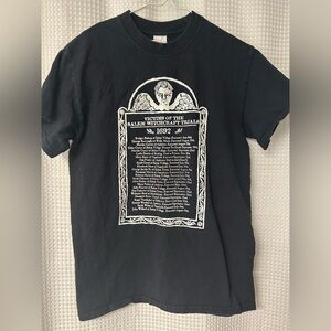 Black Graphic T-Shirt from Salem, Mass Witch Trials Sz Smalll